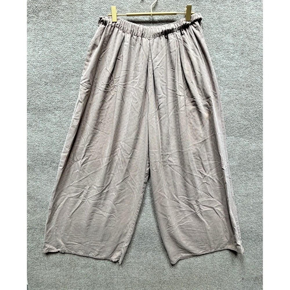 Eileen Fisher Women's 100% Silk Pants Mavue Geo Super Wide Leg Size 2 - 28x27
